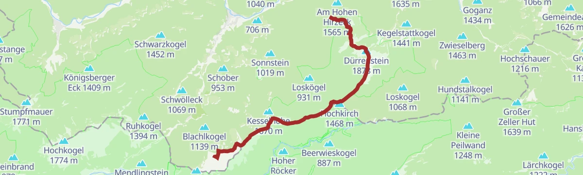 Route map: Haute Route 9. Etappe: Ybbstaler Hütte